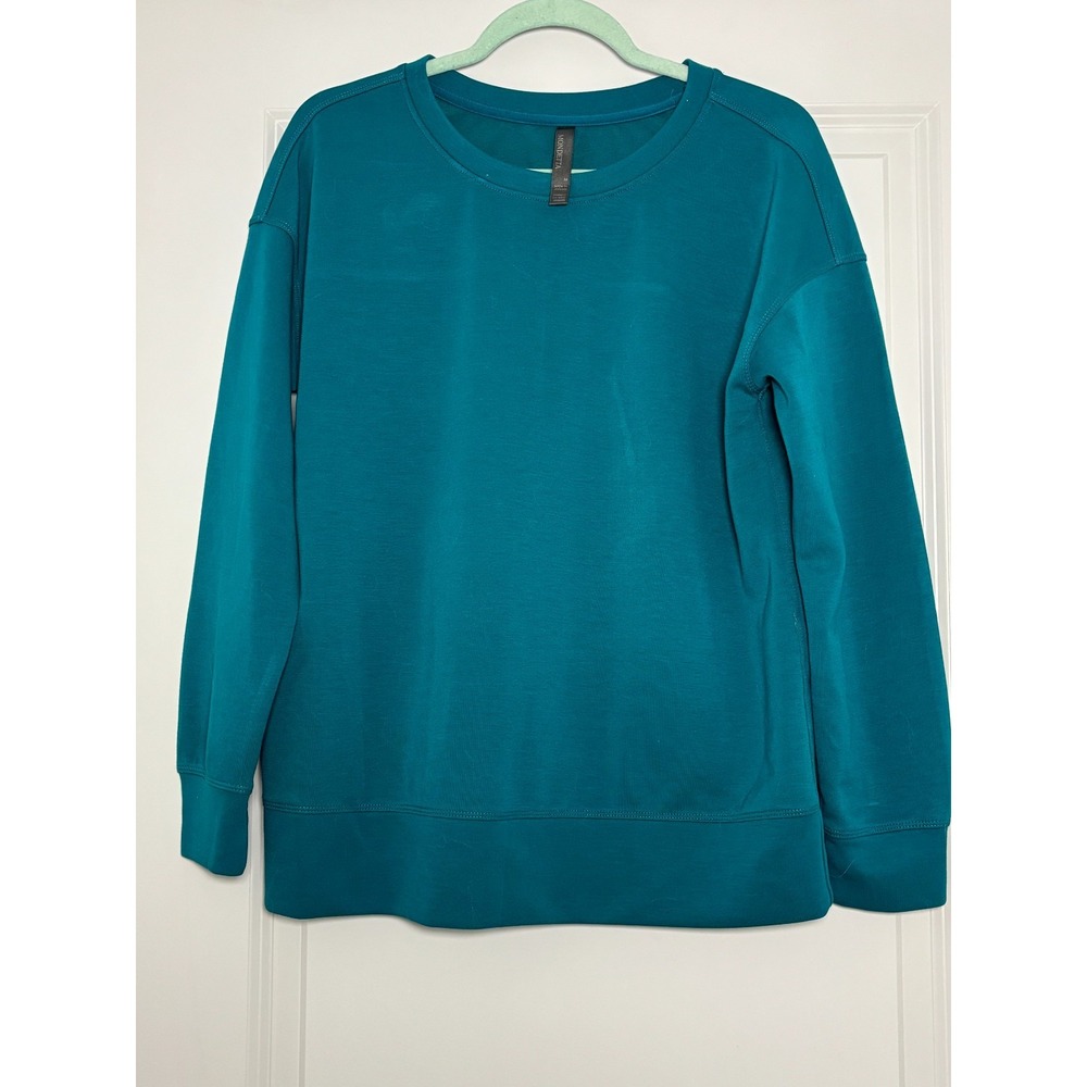 Mondetta Scuba‎ Sweatshirt Womens Medium Teal Spellout Logo Crew Neck Outdoor